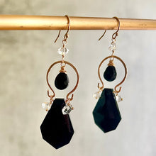 “Black Tie” Spinel and Herkimer Diamond Earrings