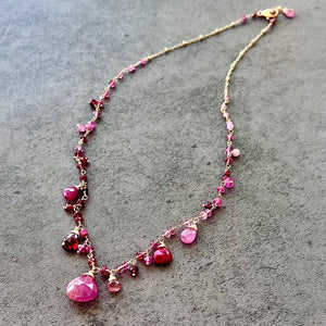 Duchess Necklace with Rubies, Pink Sapphire, Tourmaline