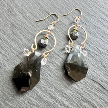 “Black Tie” Spinel and Herkimer Diamond Earrings