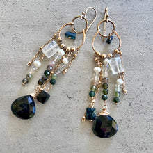 Tourmaline and Black Spinel Ombre Earrings