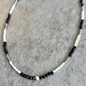 Colorblock Black and White Cleo Necklace