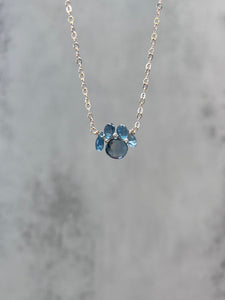 Blue Topaz Petite Paw Necklace
