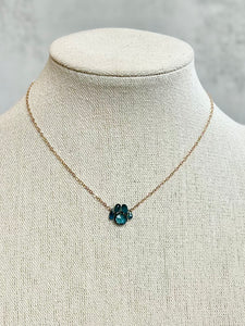 Blue Topaz Petite Paw Necklace