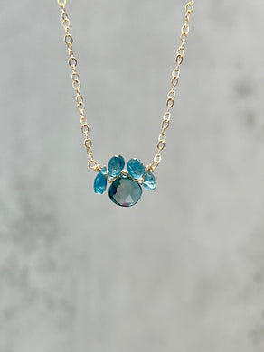 Blue Topaz Petite Paw Necklace
