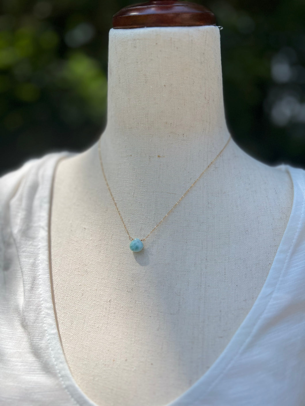 Delicate Larimar Solitaire