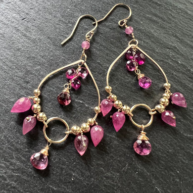 Pink Tourmaline Petite Wisdom Chandelier Earrings