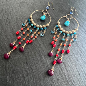 Fiery Sunset Chandelier Earrings
