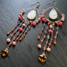 Peach Lotus Luxe Chandelier Earrings
