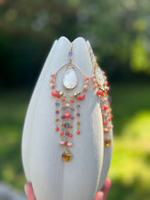 Peach Lotus Luxe Chandelier Earrings
