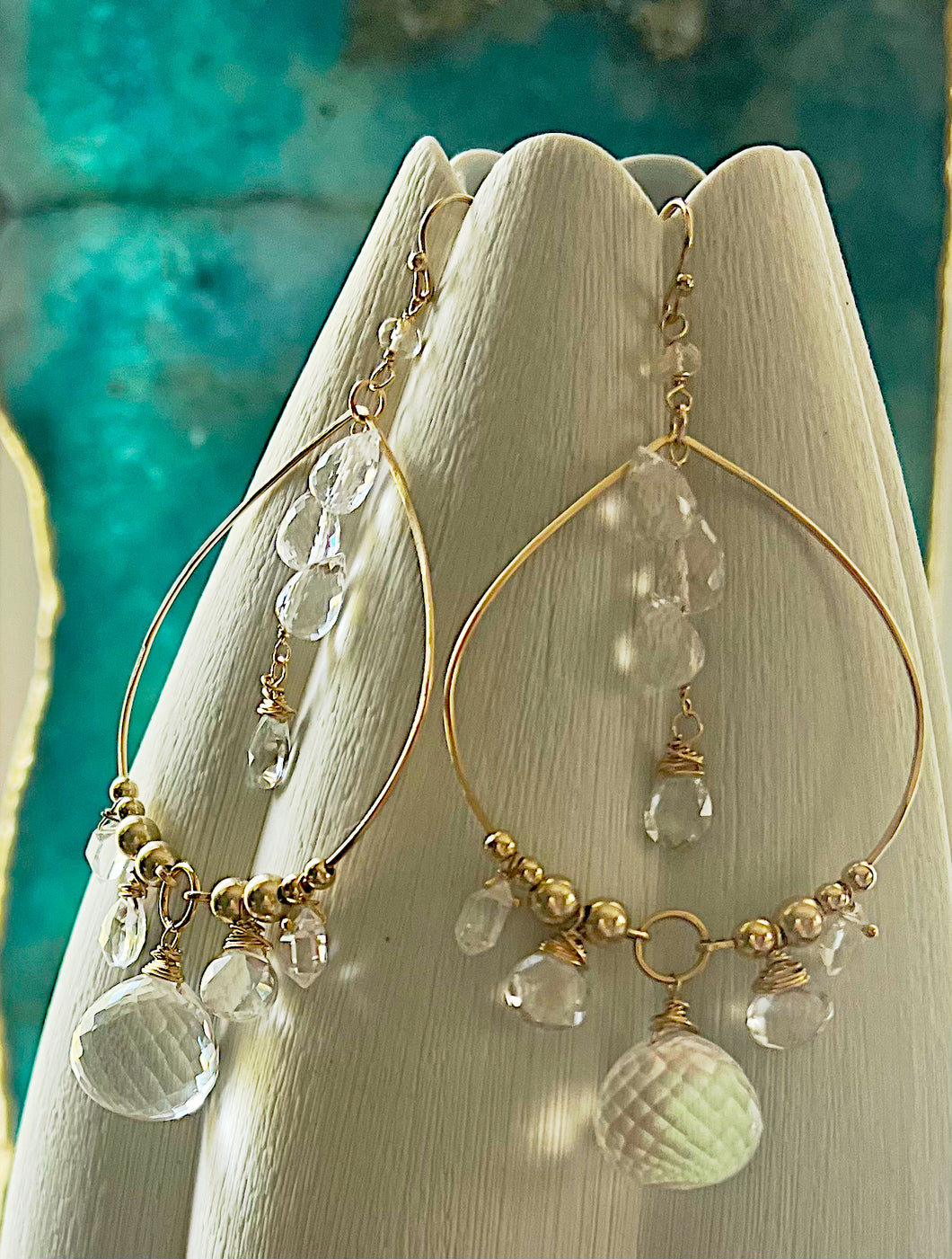 Quartz Luxe Evangelique Chandelier Earrings