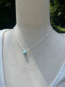 Sterling Delicate Larimar Solitaire
