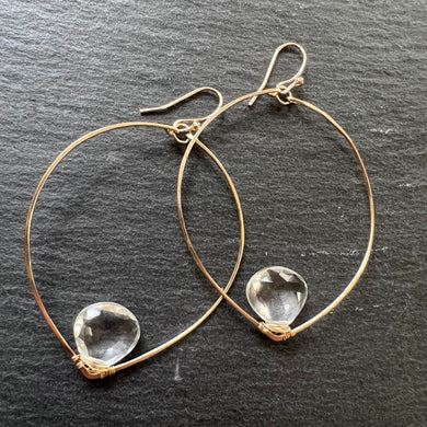 Quartz Lotus Solo Earrings