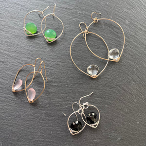 Rose Quartz Lotus Solo Earrings
