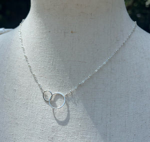 Sterling Petite Double Circles Necklace