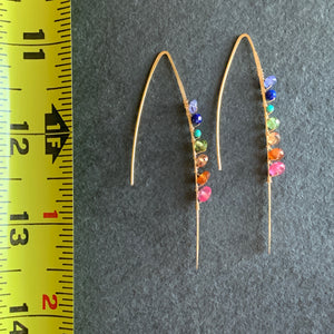 Gold Chakra Hammered Threader Earrings