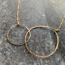 Gold Double Circles Necklace (Large)