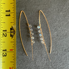 Gold Labradorite Hammered Threader Earrings